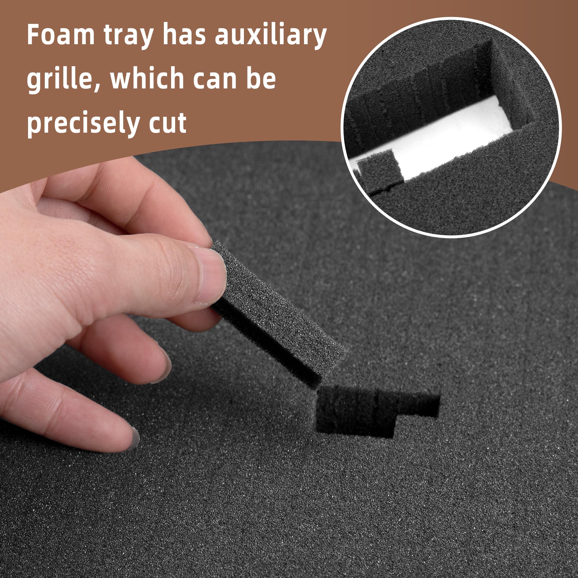 DECOHS 4 Pieces Foam Pick Up and Pluck 16 x 12 x 2', Foam Insert for Pick and Plucking, Precube Foam with Bottom Use for Board Game Boxes, Storage Boxes