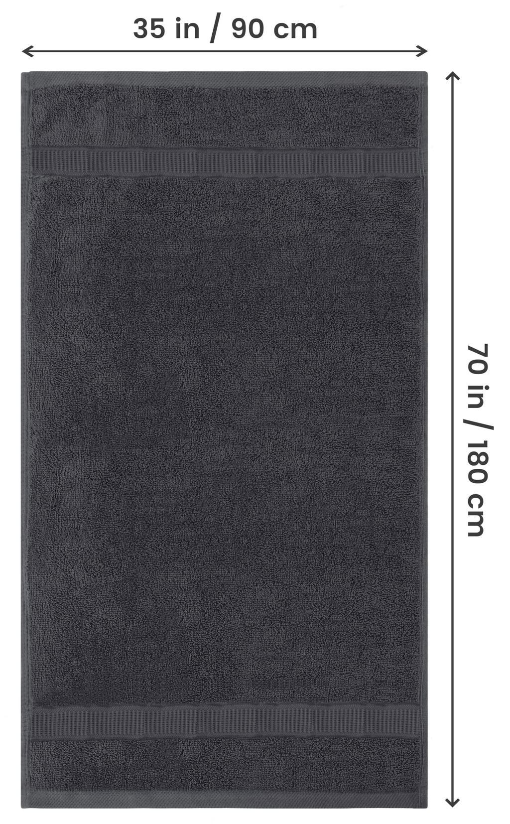 Utopia Towels Luxurious Jumbo Bath Sheet, 35 by 70 Inches, 600 GSM 100% Ring Spun Cotton, Highly Absorbent and Quick Dry Extra Large Bath Towel, Super Soft, Grey, 2 Pack