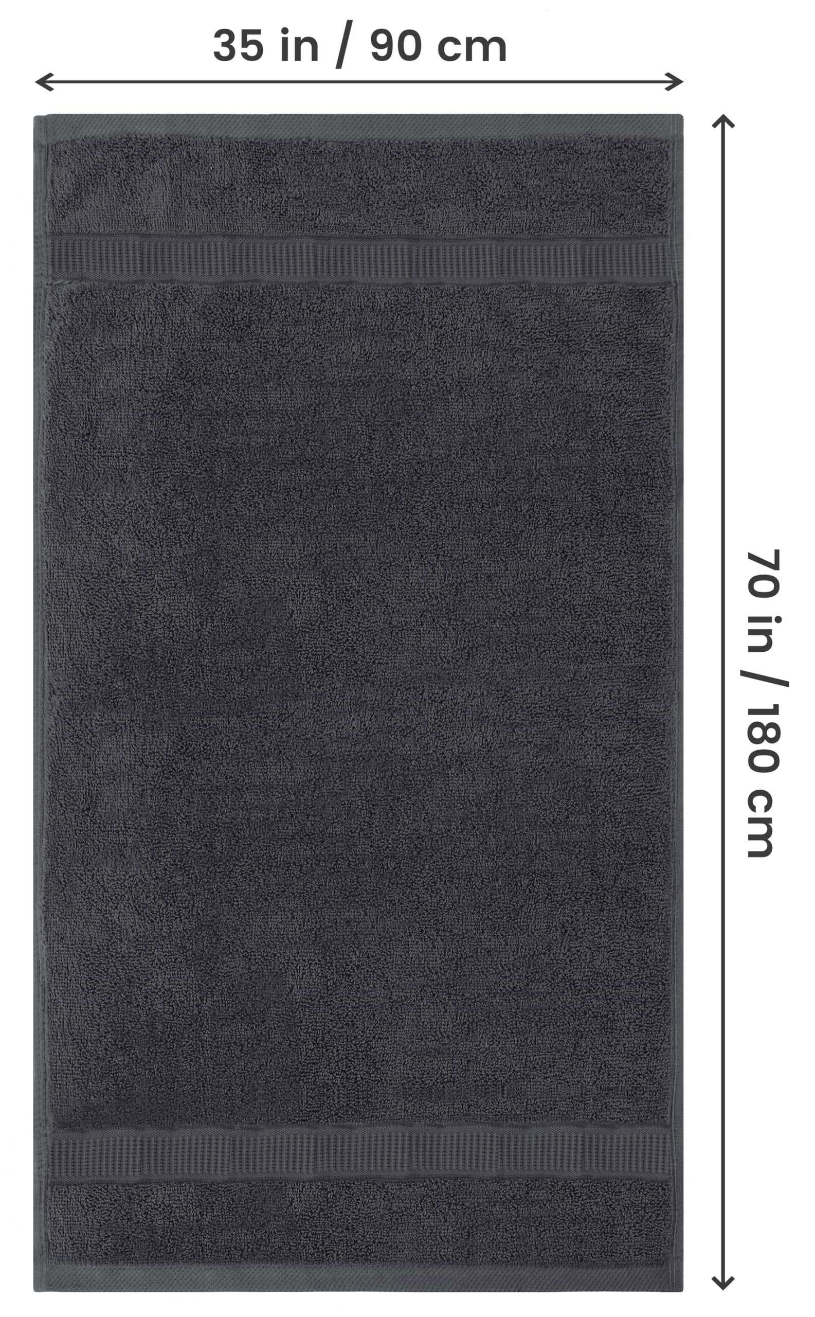 Utopia Towels Luxurious Jumbo Bath Sheet, 35 by 70 Inches, 600 GSM 100% Ring Spun Cotton, Highly Absorbent and Quick Dry Extra Large Bath Towel, Super Soft, Grey, 2 Pack