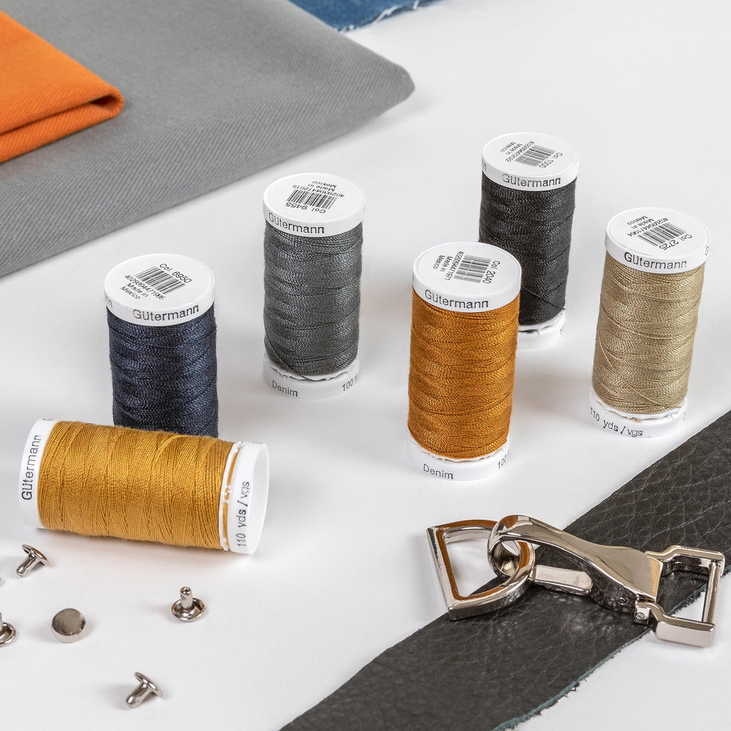 Gutermann 731144 731144-1 Thread Set Denim 100m x 6 reels, Multicoloured