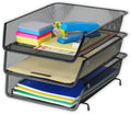 Simple Houseware Stackable Desk File Document Letter Tray Organizer, 3 Packs, Black