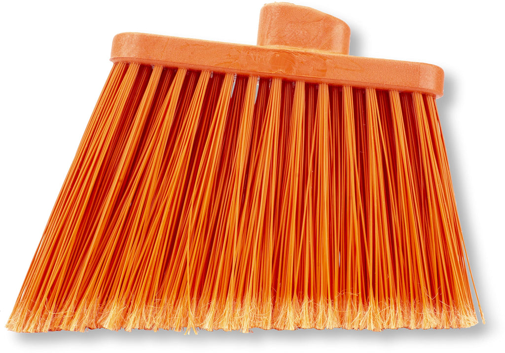 Sparta Plastic Broom Head, Angled, Flagged for Small Debris Indoor, Outdoor, Home, Restaurant, Lobby, Office, 12 Inches, Orange