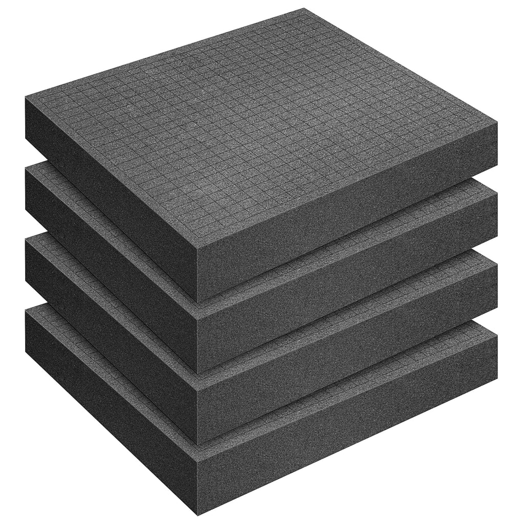 4 Pcs Pick and Pluck Foam Insert - 12 x 12 x 2 Inch Pick Apart Foam Sheet with Bottom Use for Board Game Box Cases Storage Drawer