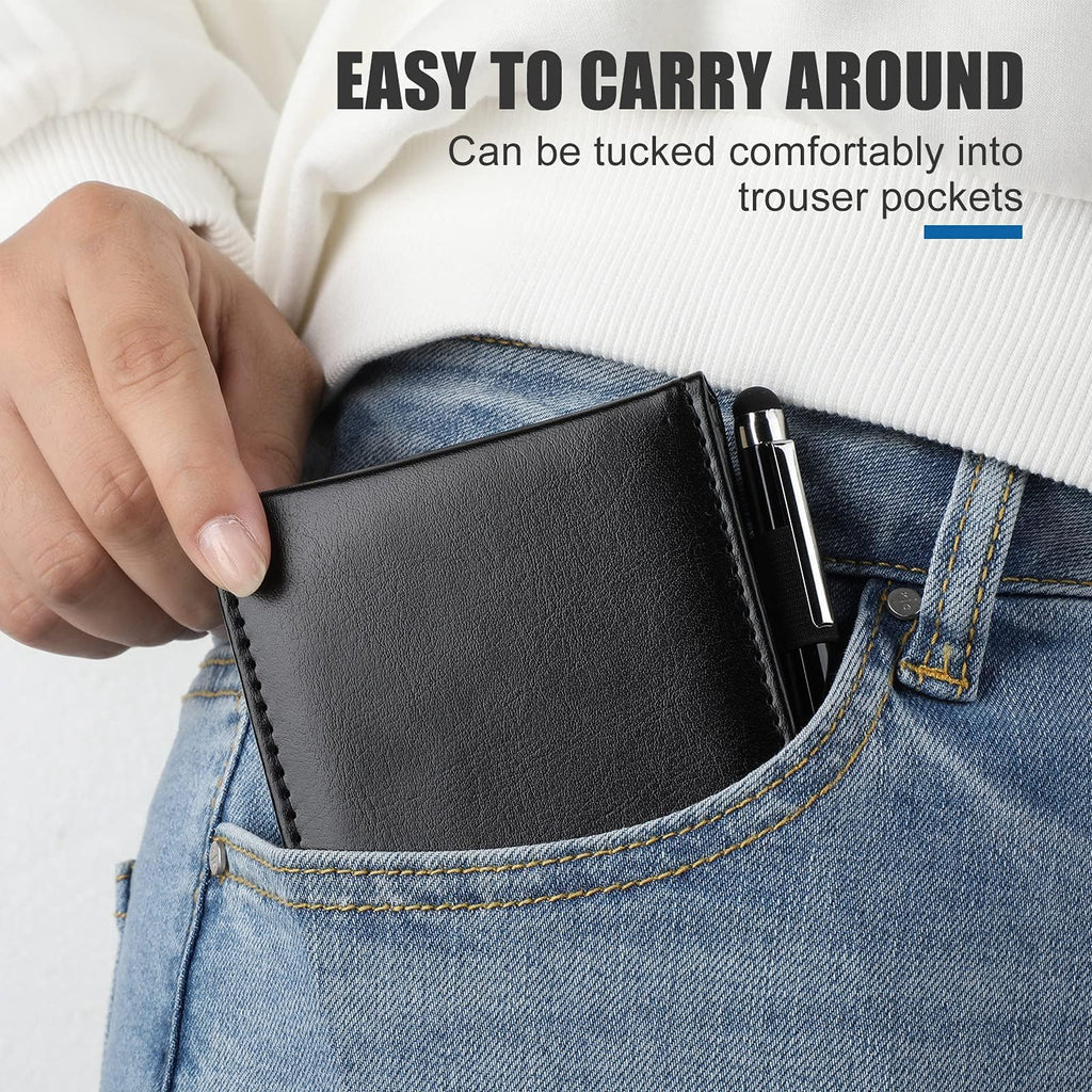 8pcs Mini Brown Black Pocket Notepad Holder Set, Small Notebook Holder with Lined Sheets, Metal Pen and 3 x 5 Inch Memo Book Refills, Lined Paper Per Note Pad