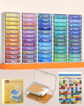 Redtwo 60pcs Diamond Painting Storage Containers Trays with 2 Layers, 3-in-1 Diamond Painting Trays with Lids, Diamond Art Accessories, Rhinestone Soter, Bead Storage & Line-Up
