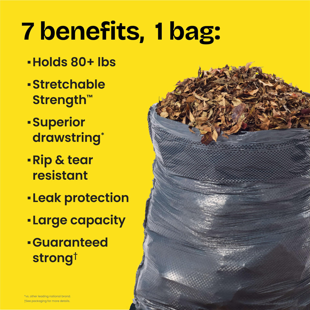 Glad Dual Defense Drawstring Large Trash Bags, 30 Gallon, 50 Count