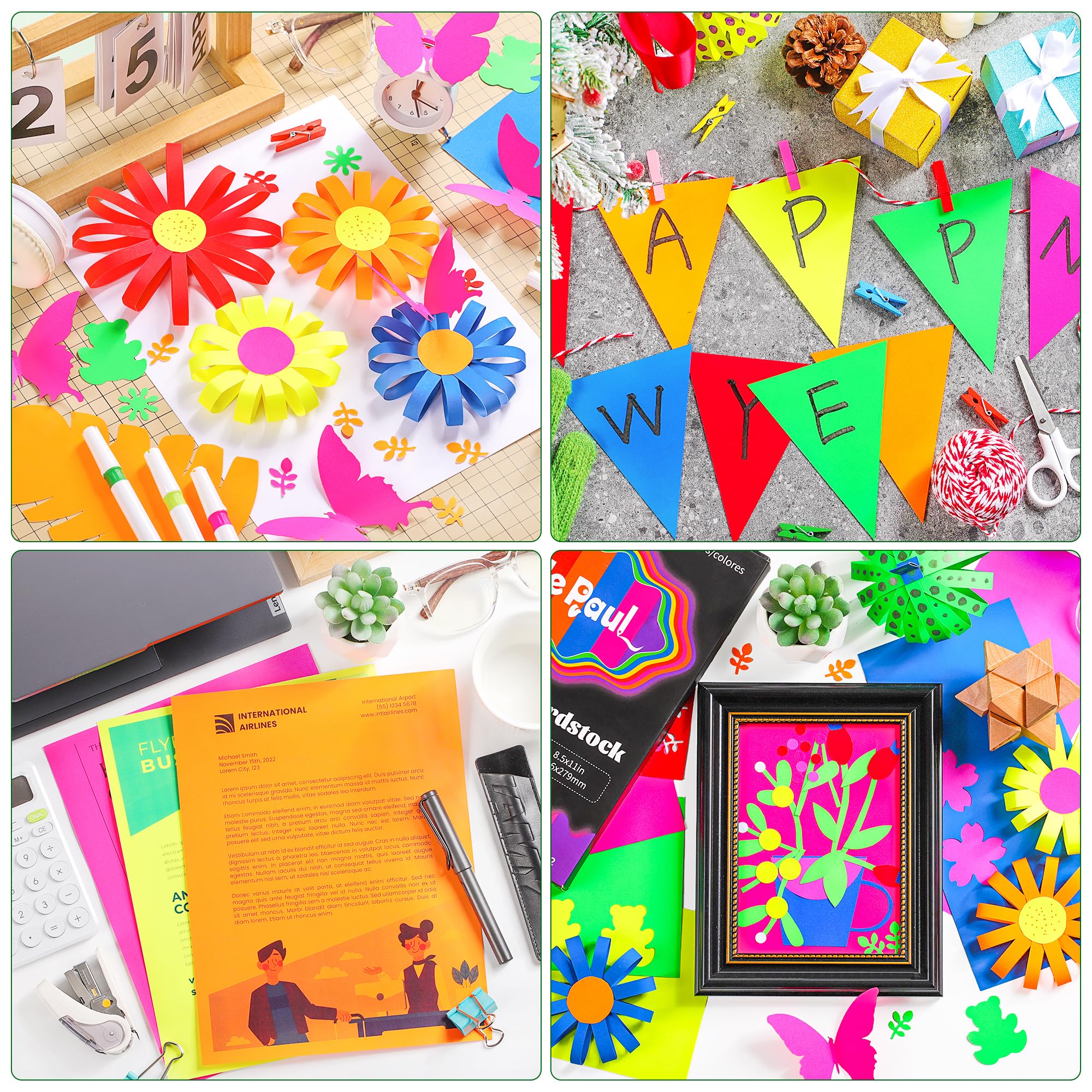 Bright Color Paper Colorful Cardstock - 8.5’’ x 11’’ Letter Paper Size 65lb Cover Card Stock Rainbow Colors Paper 70 Sheets Perfect for Scrapbooking, Crafts, Business Cards 180gsm UAP12