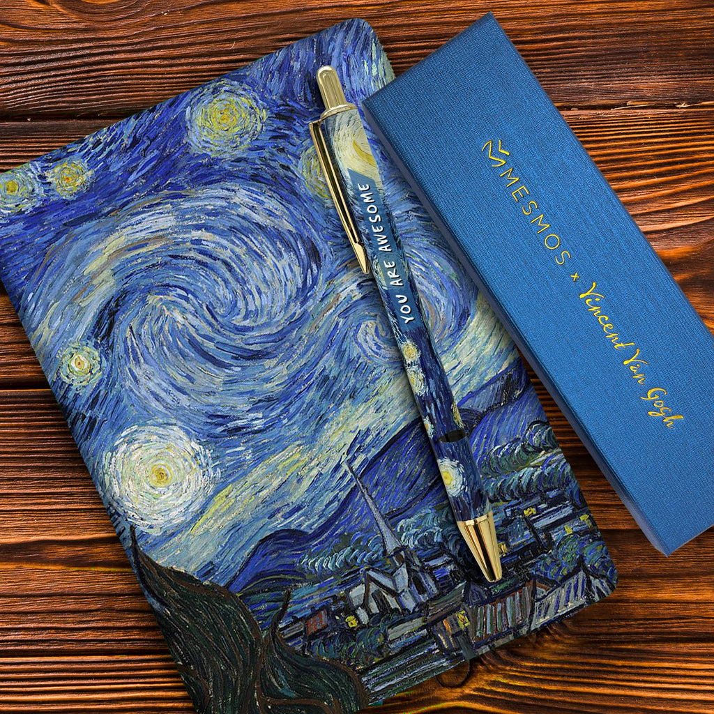 MESMOS Van Gogh Fancy Pen Set for Women, Teacher Appreciation, Thank You Gifts for Women, Nice Cute Boss Lady Gifts for Coworkers, Nice Cute Office Pens for Coworkers