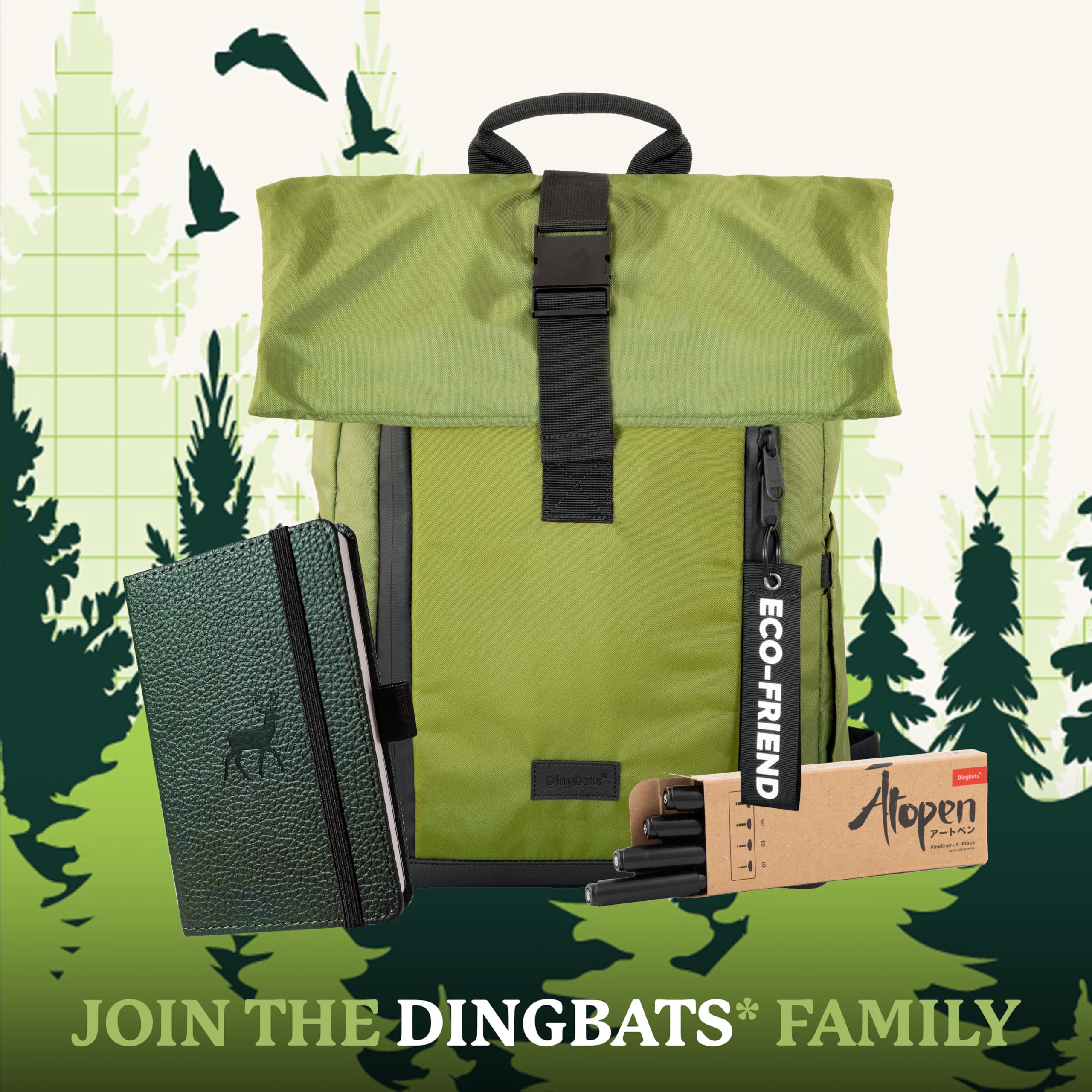 Dingbats* - Wildlife A6 Lined Pocket Notebook - PU Leather Hardcover for Work and Travel Journal - Pocket, Elastic Closure, Pen Holder, Bookmark