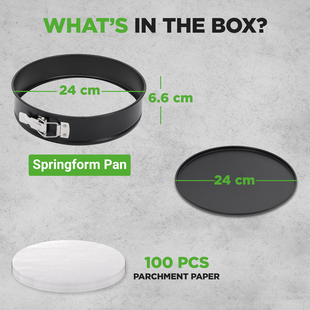 NutriChef Springform Pan - 9in Cake Pan, Durable Nonstick Steel Design, Easy to Clean & Removable Bottom, Great for Cake Molds, Cheesecake, Quiche and More