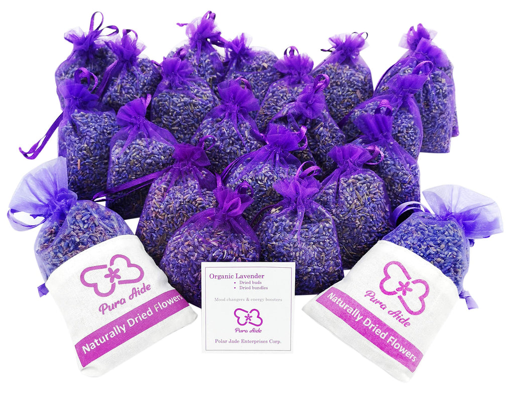 Pura Aide Lavender Sachets Pre-Filled for Refreshing Drawers Closets Dressers Shoe Boxes Wedding Toss Home Fragrance Fresh Scents (Pack of 22)