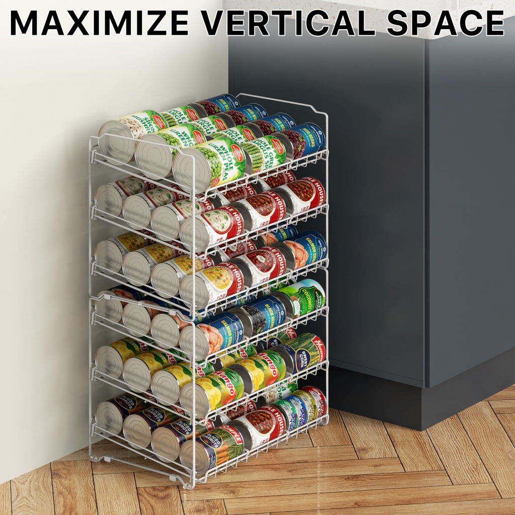 Simple Houseware Stackable Can Rack Organizer Storage for Pantry, White