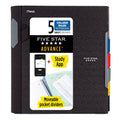Five Star Advance Spiral Notebook-Standard Size, 5 Subject, College Ruled, 8.5 x 11 Inch Sheet Size, Black (73144)