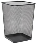 Winnable Metal Mesh Square Wastebasket, 25 L/6.6 Gal, Black