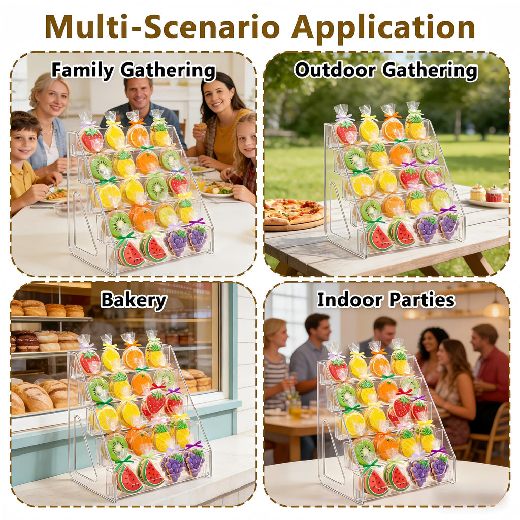 5-Tier Cookie Display Stand for Bakers & Vendors,Cookie Stand for Market Booths, Craft Fairs & Events,Clear Acrylic Tiered Cookie Display for Muffins & Pastries