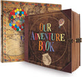 Our Adventure Book Scrapbook Photo Album Retro Style Embossed Letter Cover Travel Diary Journal Scrap Book Kit For Couples Memory Book For Anniversary Wedding,Best Friend Gift