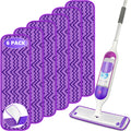 6 Pack Reusable Mop Pads Compatible with Swiffer PowerMop - Enspoway Microfiber Washable Mopping Pad Refills for 13" 14" 15" Mop Multi-Surface Wood Floor Cleaning - Purple