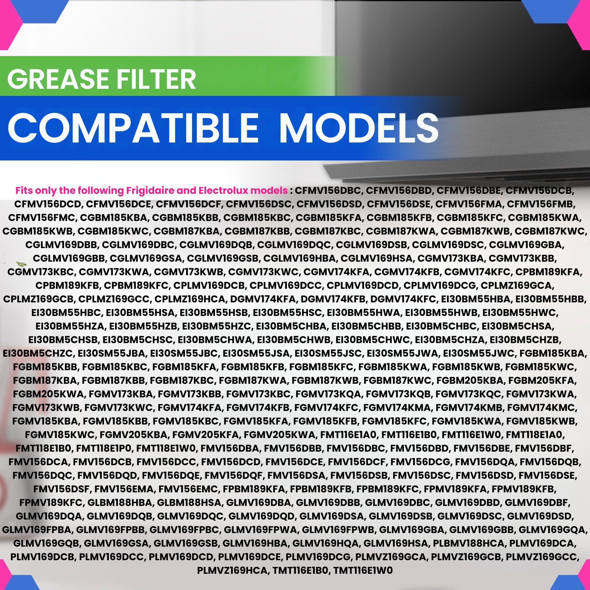 Bagean Microwave Filter Replacement 7.92” x 5.94” Compatible with 5303319568 Frigidaire Microwave Filter - Aluminum Mesh Grease Screen - Freshens & Filters Kitchen Air in Over the Oven Vent Fan (2-Pk)