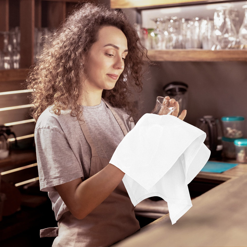 Utopia Home [24 Pack, White] Cloth Napkins 17x17 Inches, 100% Polyester Hemmed Edges, Washable and Reusable Ideal for Parties, Weddings and Dinners