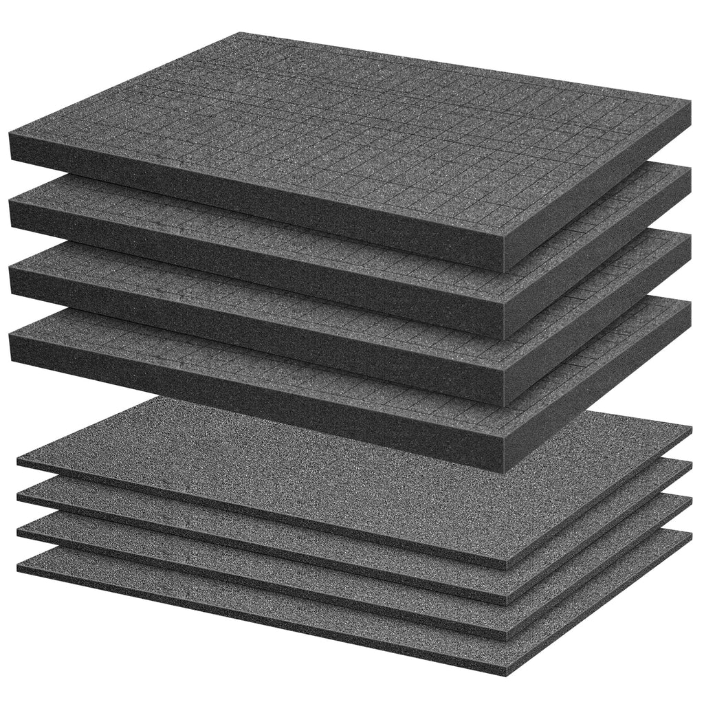 Sfcddtlg 8 Pieces Pick Apart Foam Insert- 2 Sizes Pick and Pluck Foam- Pluck Pre Cube Sheet Foams with Bottom Use for Board Game Box Cases Storage Drawer (16 Inch Long)