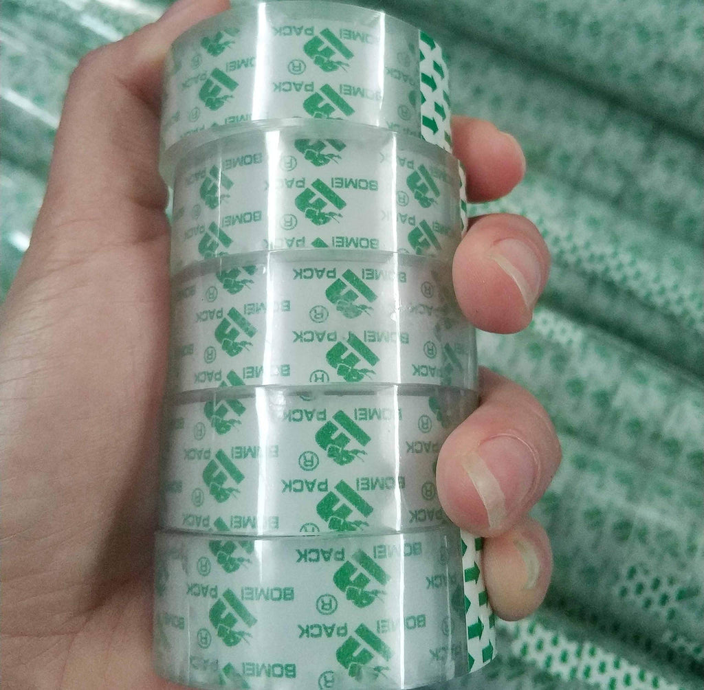 Crystal Clear Transparent Tape, 24 Rolls Value Pack, 3/4 in x 1000 in, 1 inch Core, Gift Wrapping Tape Refill Roll for Office, School and Home, BOMEI PACK