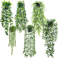 Der Rose 6Pcs Fake Plants Hanging Potted Artificial Hanging Faux Ivy Vines Plants for Bathroom Kitchen Wall Shelf Decor Indoor Outdoor