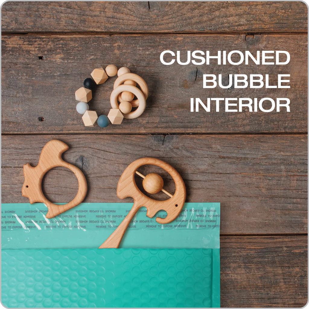 Quality Park Bubble Mailers, 8.25 x 11 Shipping Envelopes, Water Resistant Teal Poly Padded Envelopes, Redi-Strip Peel Off Closure, 25/Box