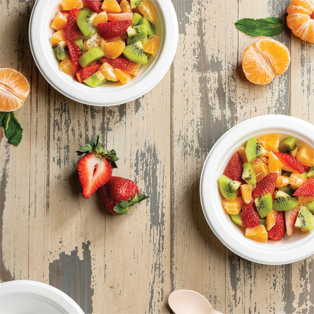 100% Compostable 16 oz. Paper Bowls [125-Pack] Heavy-Duty Disposable, Bulk Pack, Eco-Friendly Natural Unbleached Bagasse, Hot or Cold Use, Biodegradable Made of Sugar Cane Fibers
