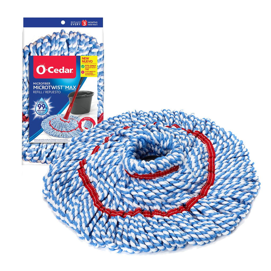 O-Cedar MicroTwist MAX Twist Mop Head Replacement | Machine Washable | Reusable | Microfiber Refill | Removes 99% of Bacteria