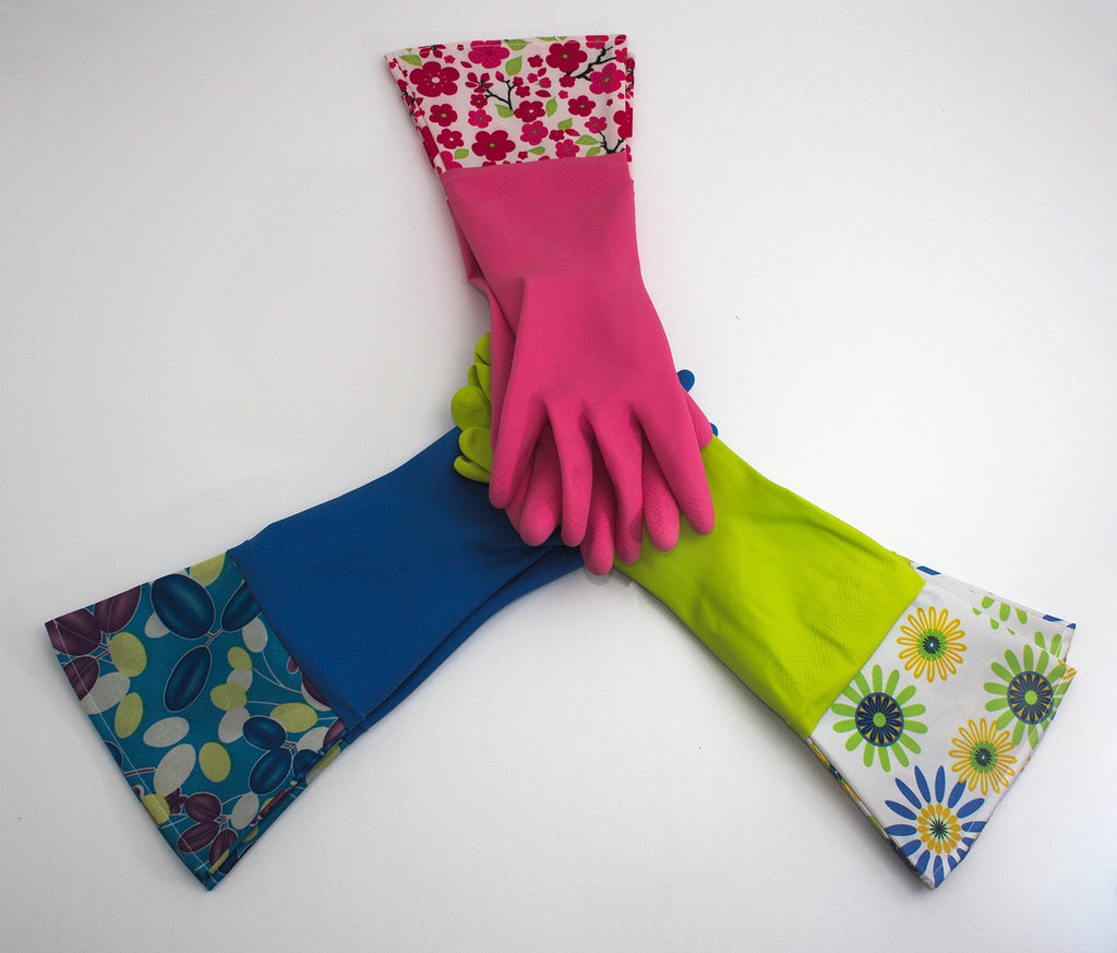 Reusable Waterproof Household Rubber Latex Cleaning Gloves, Kitchen Gloves - Pack of 3 (3, M)