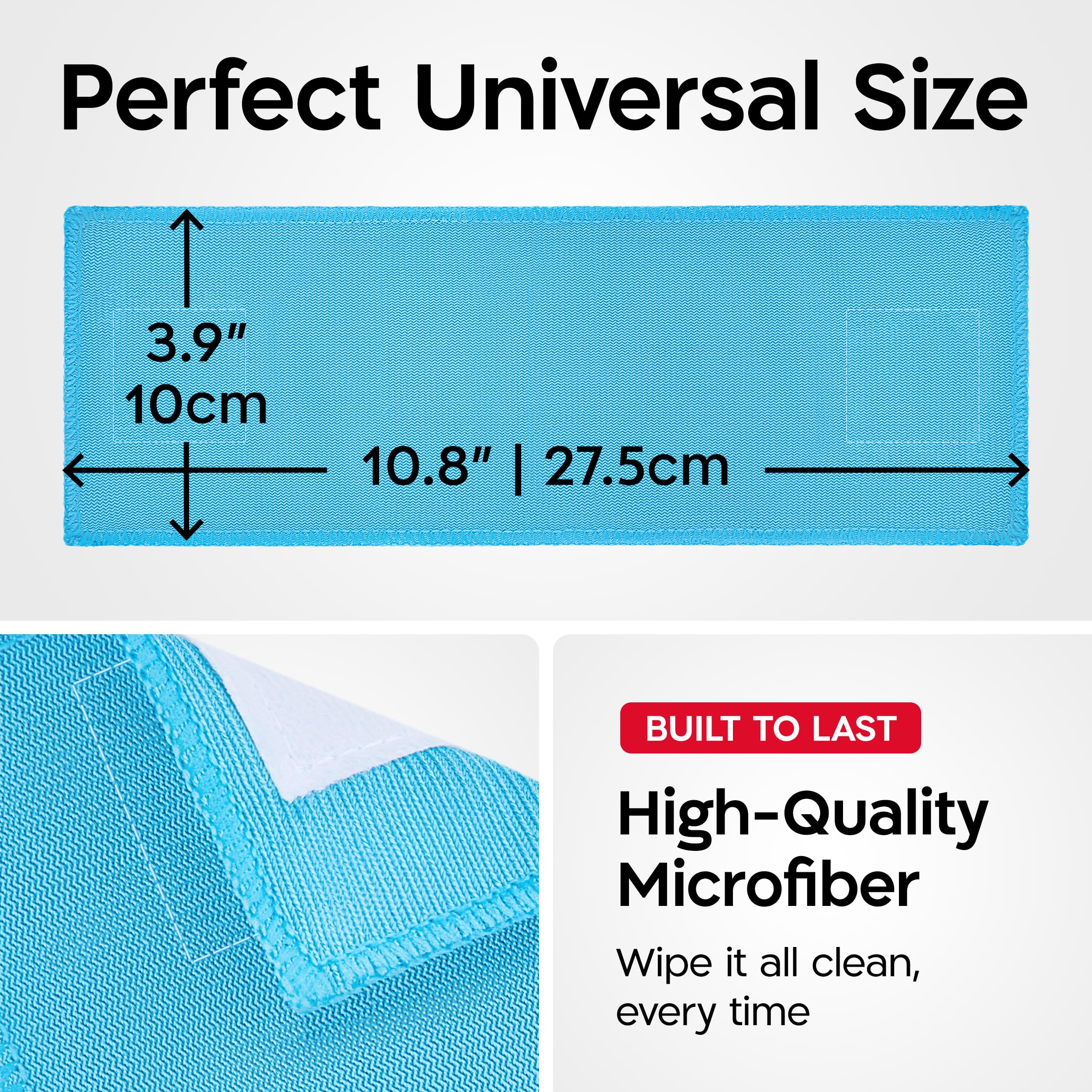 Tyroler Bright Tools | Premium Replacement Microfiber Cleaning Cloths | Exclusively Designed for The Glider Magnetic Window Cleaner | Ultra-Soft, Non-Abrasive & Highly Absorbent (one size - for plastic glider, 4, Count)