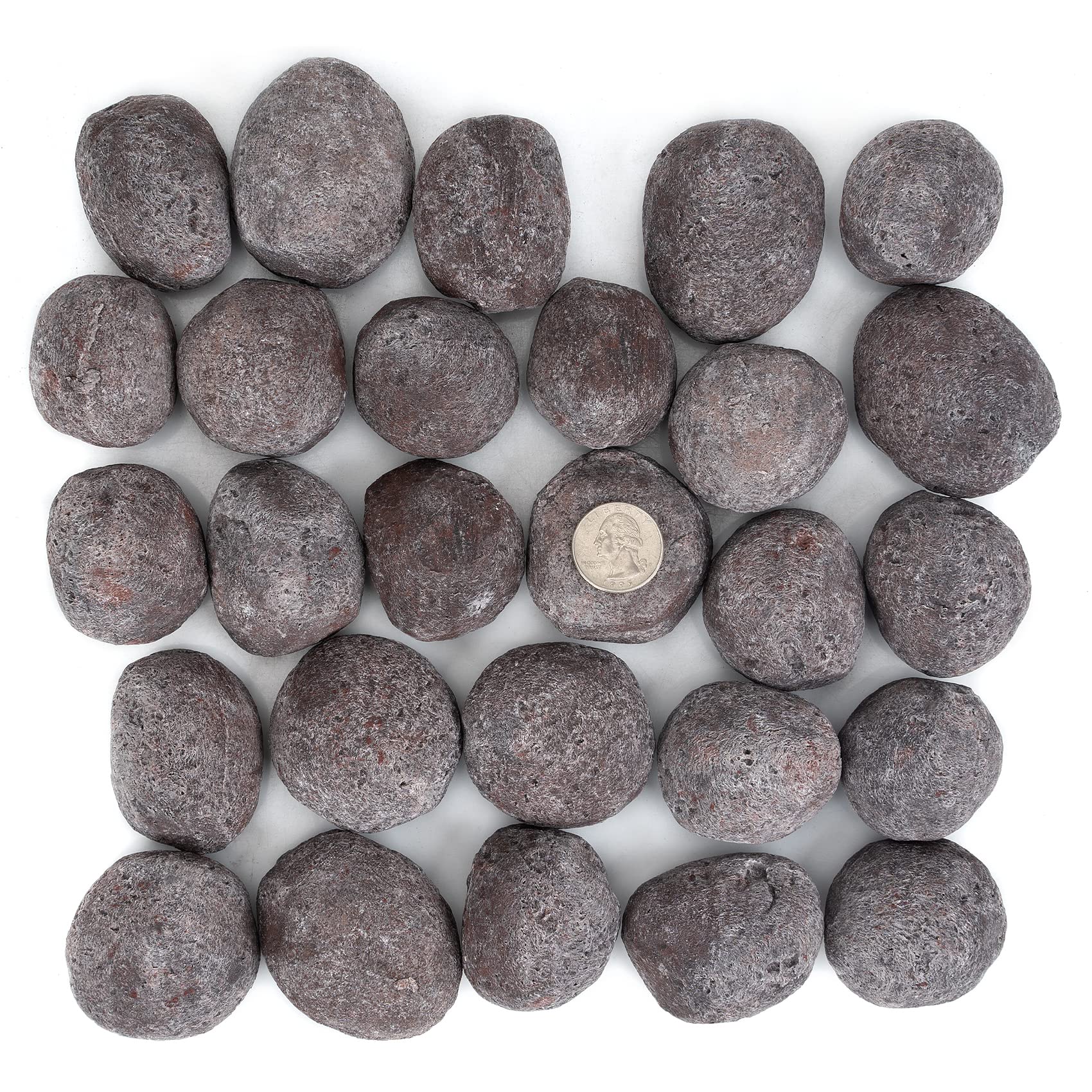Stanbroil Light Weight Tumbled Lava Rock, Ceramic Fiber Lava Rock for Decorative Landscaping Stones for Outland Living Bond Portable Fire Pit, Gas Log Set and Fireplace, 27 pcs