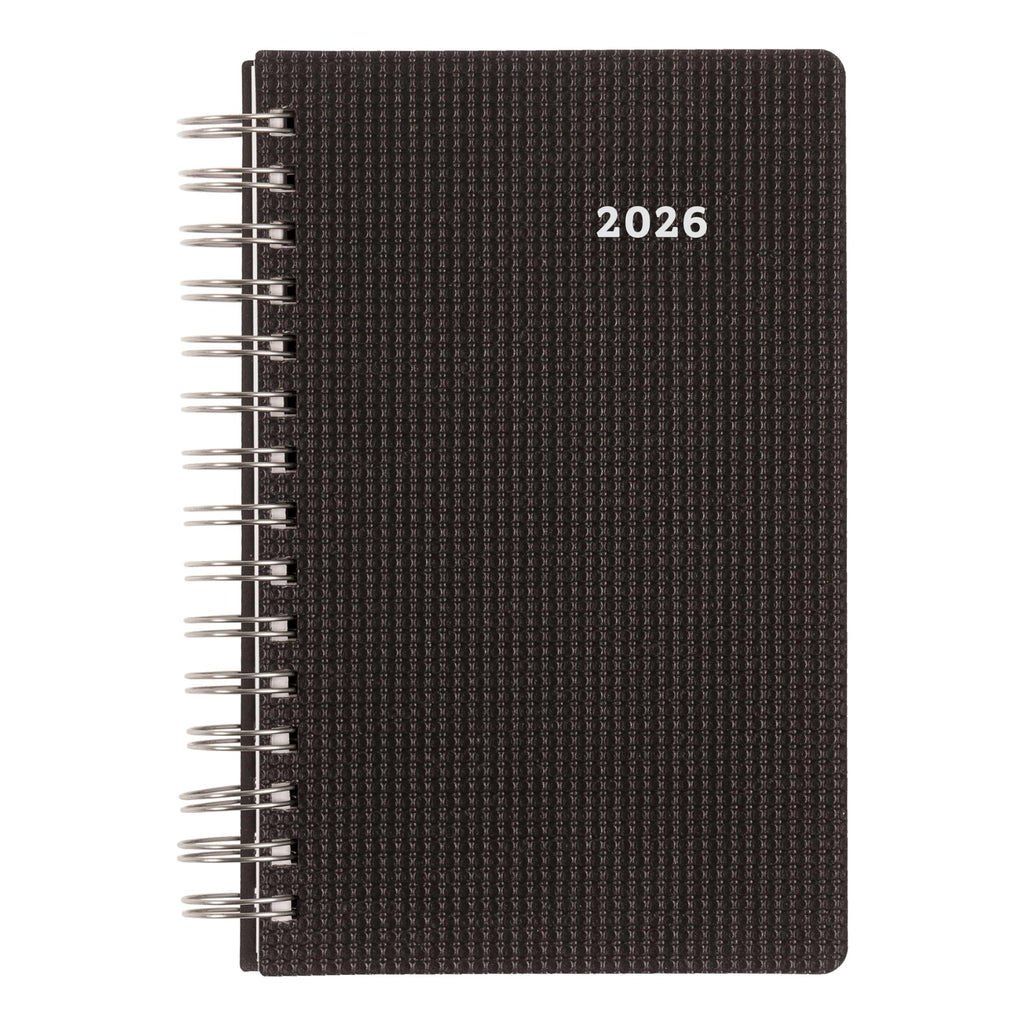 Brownline® 2026 DuraFlex Daily/Monthly Planner, Appointment Book, 12 Months, January to December, Twin-Wire Binding, 8" x 5", Black (CB634V.BLK-26)