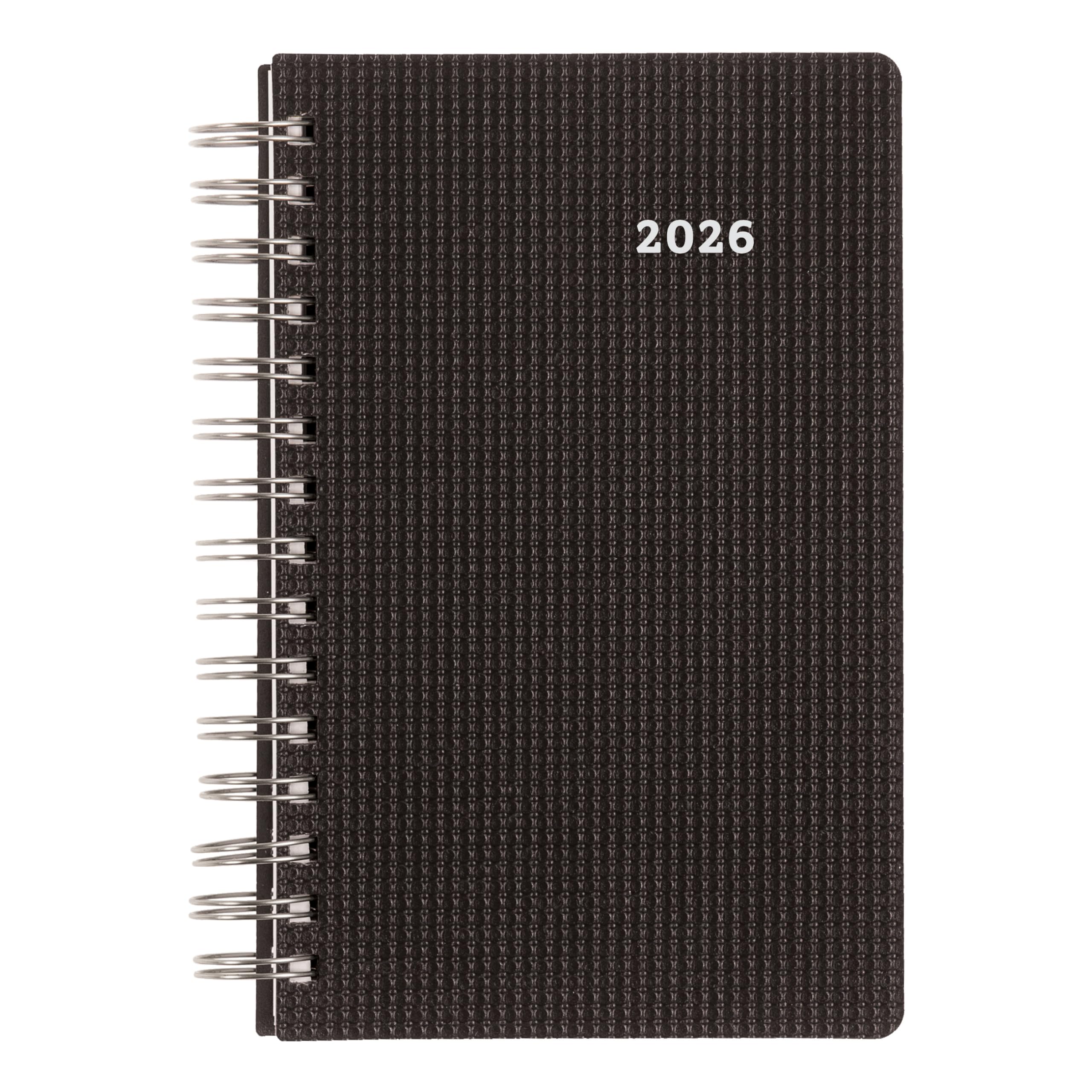 Brownline® 2026 DuraFlex Daily/Monthly Planner, Appointment Book, 12 Months, January to December, Twin-Wire Binding, 8" x 5", Black (CB634V.BLK-26)