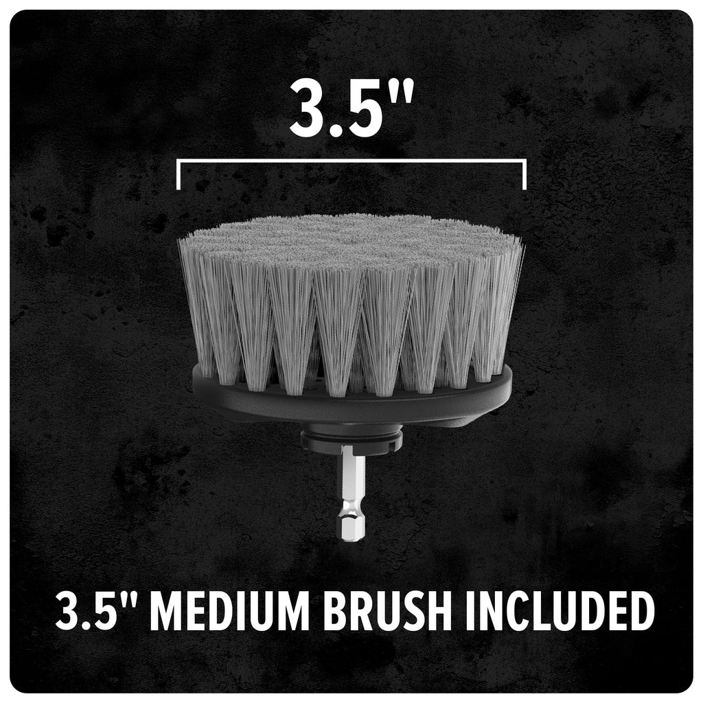 Dirt Devil Handheld Pommel Scrubber Cleaning Brush, 3.5" Medium Bristle Head Included, General Purpose Cleaning, Comfortable Grip, Interchangeable Brushes, AD80000, Black