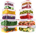 KICHLY 24 Pack Plastic Food Storage Container Set - Transparent BPA-Free Airtight Containers with Leak-Proof Lids for Meal Prep, Freezer, and Lunch Storage - Durable and Reusable (Red)