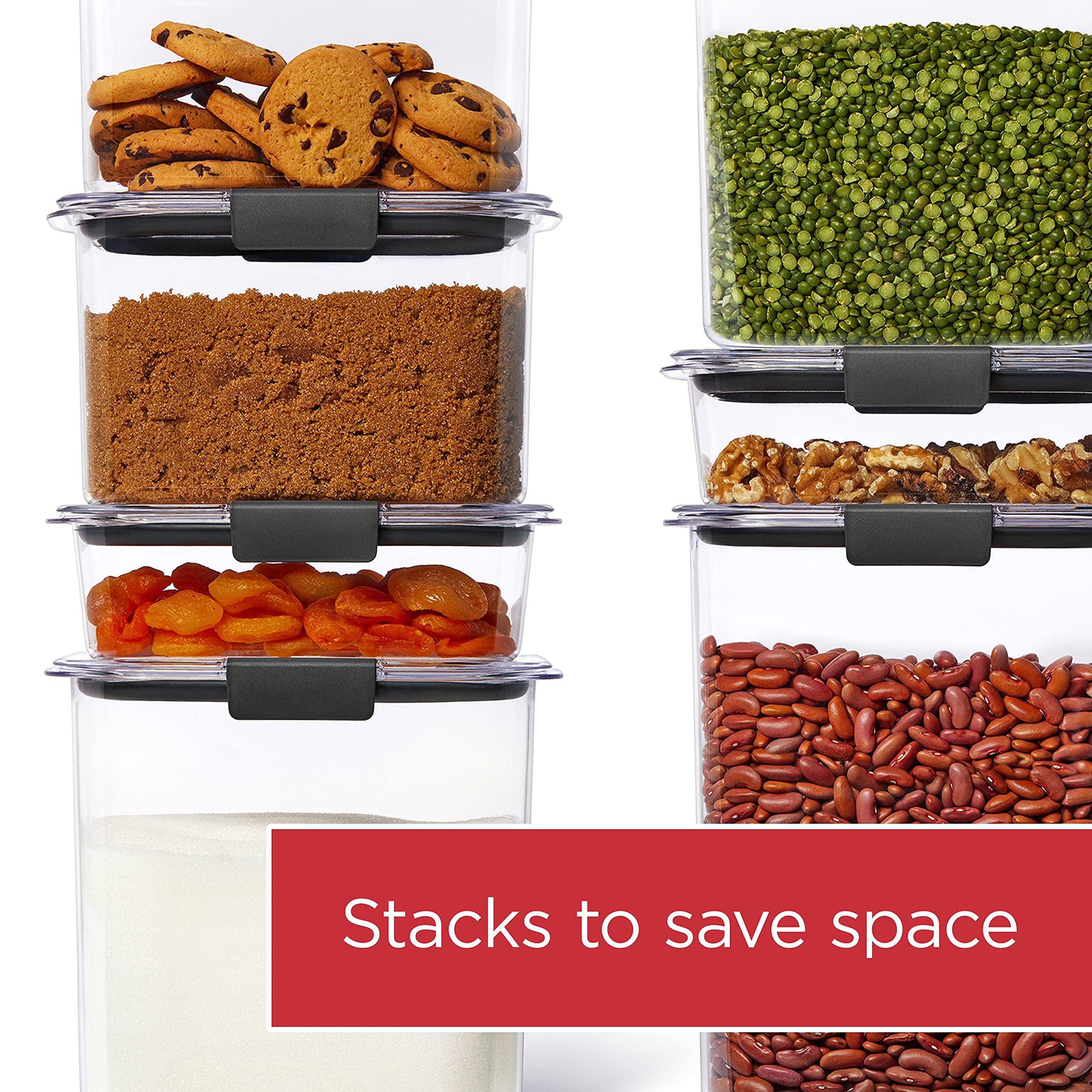Rubbermaid Brilliance Airtight Food Storage Container | Pantry Storage Container for Flour, Sugar, and Rice | 3.7 L (16 Cup)