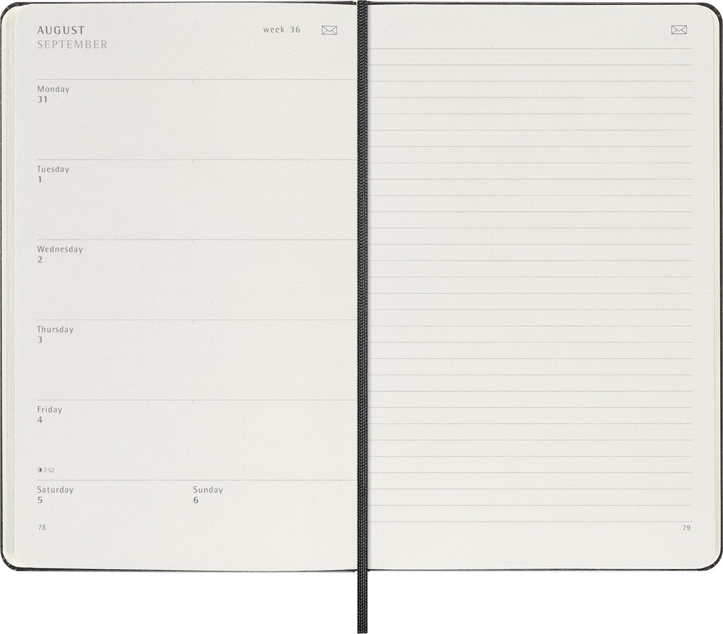 Moleskine 12 Month 2026 Smart Weekly Planner, Hard Cover, Large (5" x 8.25") Black: Compatible with Moleskine Smart Pen (Smart Set Sold Separately)