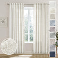 MEETBILY Curtains Panels for Back Tab Semi Sheer, Linen Textured Drapes Rod Pocket, Flax Curtains for Farmhouse/Bedroom/Living Room/Window (2-Pack, 50 x 90 inch, Natural)