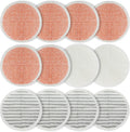 12 Pack Mop Pads Fit for Bissell Spinwave 2039A, 2039, 20391, 20395, 2039H, 2039Q, 2039T, 2039W, 20399, 20393, 2124,23157 Hard Floor Mop Refill Heavy Scrub Pad for Electric Mop 8.27 Inch