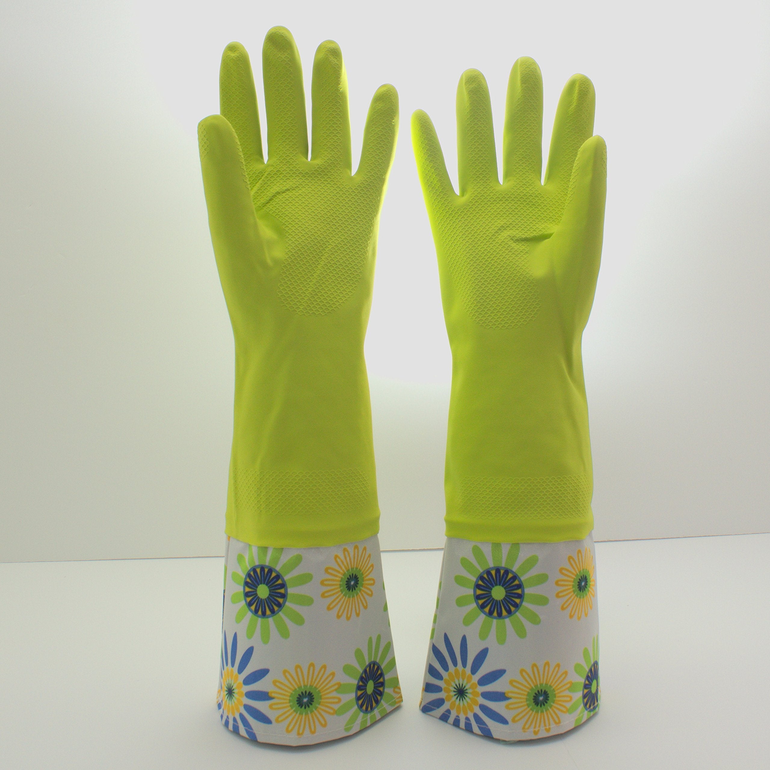 Reusable Waterproof Household Rubber Latex Cleaning Gloves, Kitchen Gloves - Pack of 3 (3, M)