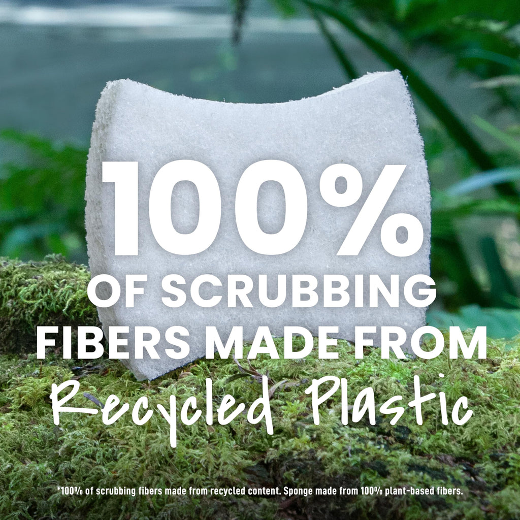 Scotch-Brite Greener Clean Non-Scratch Scrub Sponge, Sponge for Washing Dishes, Cleaning Kitchen, Superior Performance and Made with Sustainable Materials, Dishwasher Safe, 12 Scrub Sponges