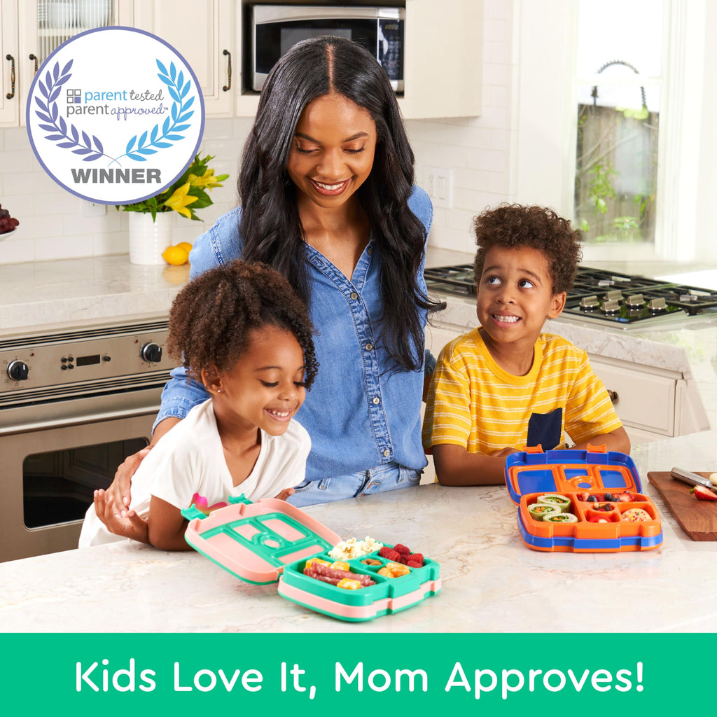 Bentgo Kids Prints Leak-Proof, 5-Compartment Bento-Style Kids Lunch Box - Ideal Portion Sizes for Ages 3 to 7 - BPA-Free, Dishwasher Safe, Food-Safe Materials (Tropical)