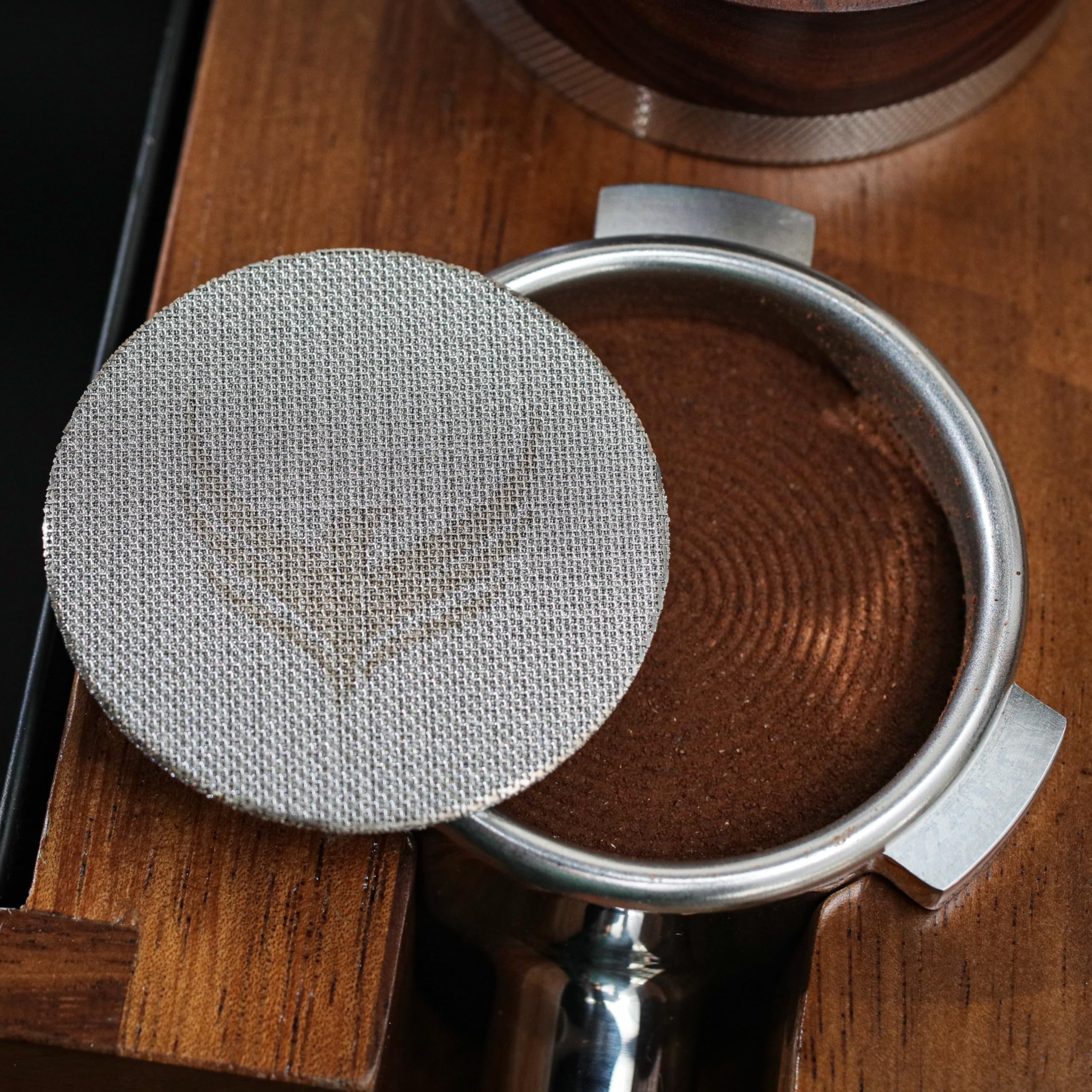 KNODOS 54mm Espresso Dosing Funnel and Puck Screen Set Magnetic Coffee Dosing Ring And Filter for Portafilters Compatible with 54 mm Breville Portafilter Basket Premium Espresso Machine Accessories