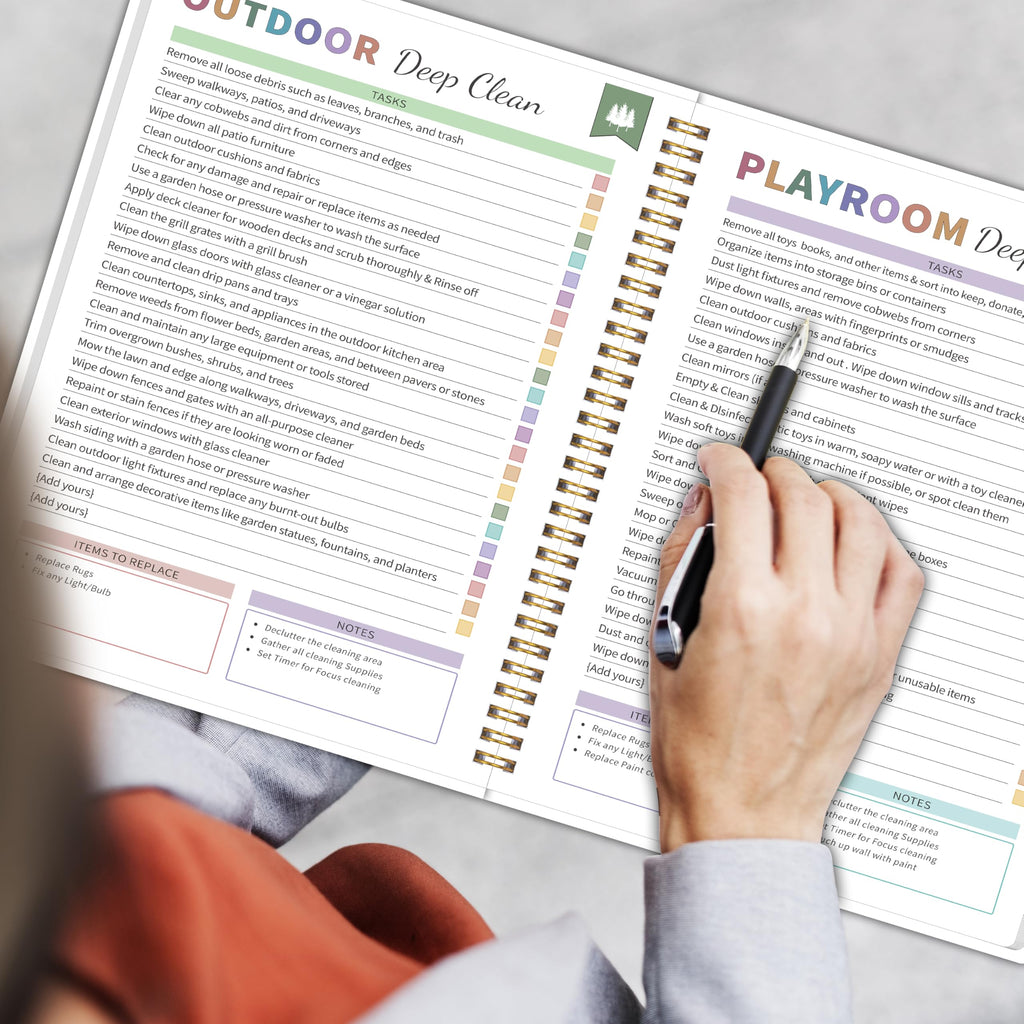 Cleaning Planner for Adults Women, Cleaning Schedule and Checklist Organizer, Household Cleaning Planner with Daily/Weekly/Monthly Task, Editable Chore Chart Notebook for Home, Family Cleaning Tasks