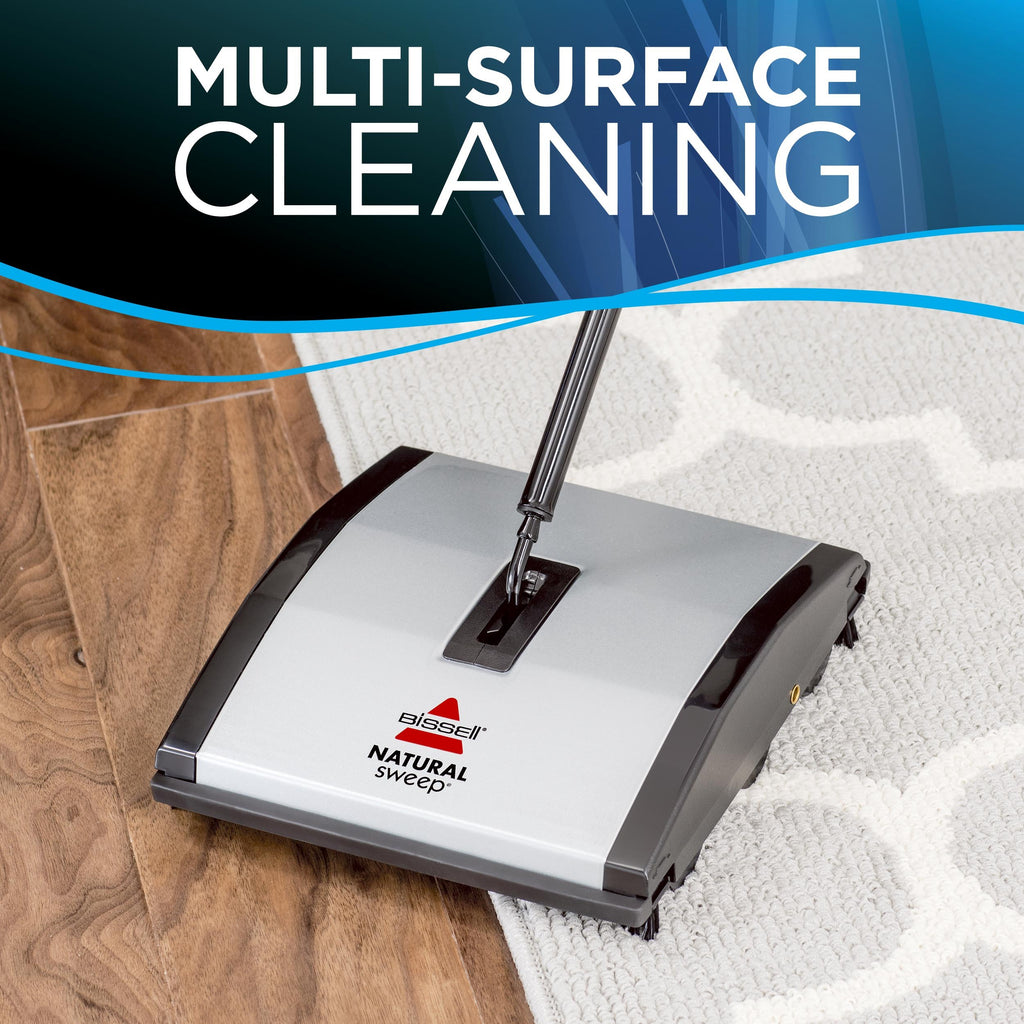 BISSELL 92N0C Natural Sweep Dual Brush Cordless Sweeper, Made of 100% Recycled Plastic and is PVC-Free with Corner Brushes and Durable Design