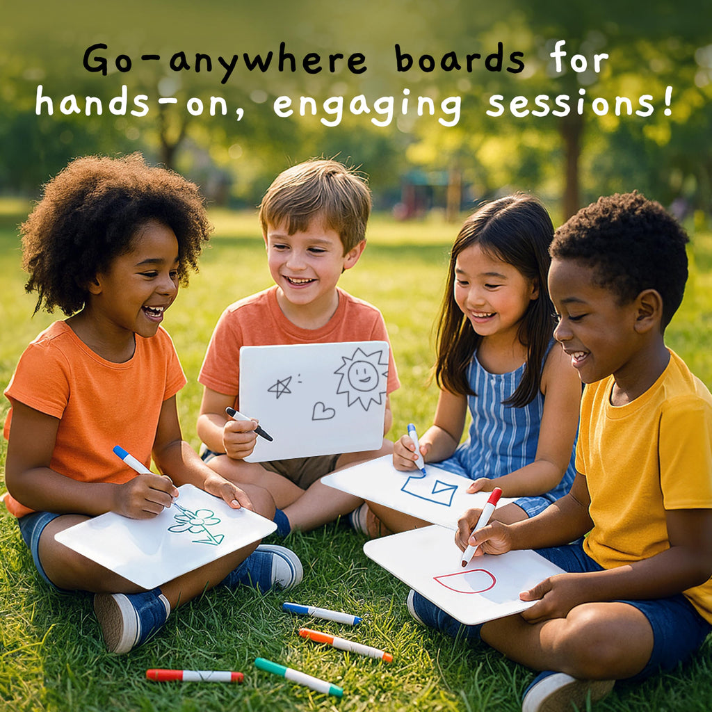 Board Geeks 25 Pack Dry Erase Lapboards 9 inch by 12 inch Large Whiteboard White Board Set Great for Teachers, Students, Children, Classroom Reusable, Durable, Portable, Single Sided Whiteboard
