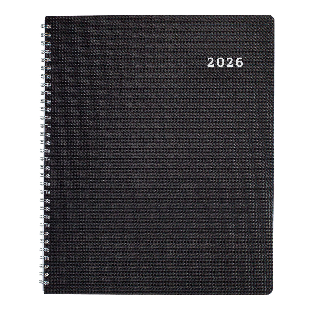 Brownline® 2026 DuraFlex Monthly Planner, 14 Months, December 2025 to January 2027, Twin-Wire Binding, 11" x 8.5", Black (CB1262V.BLK-26)
