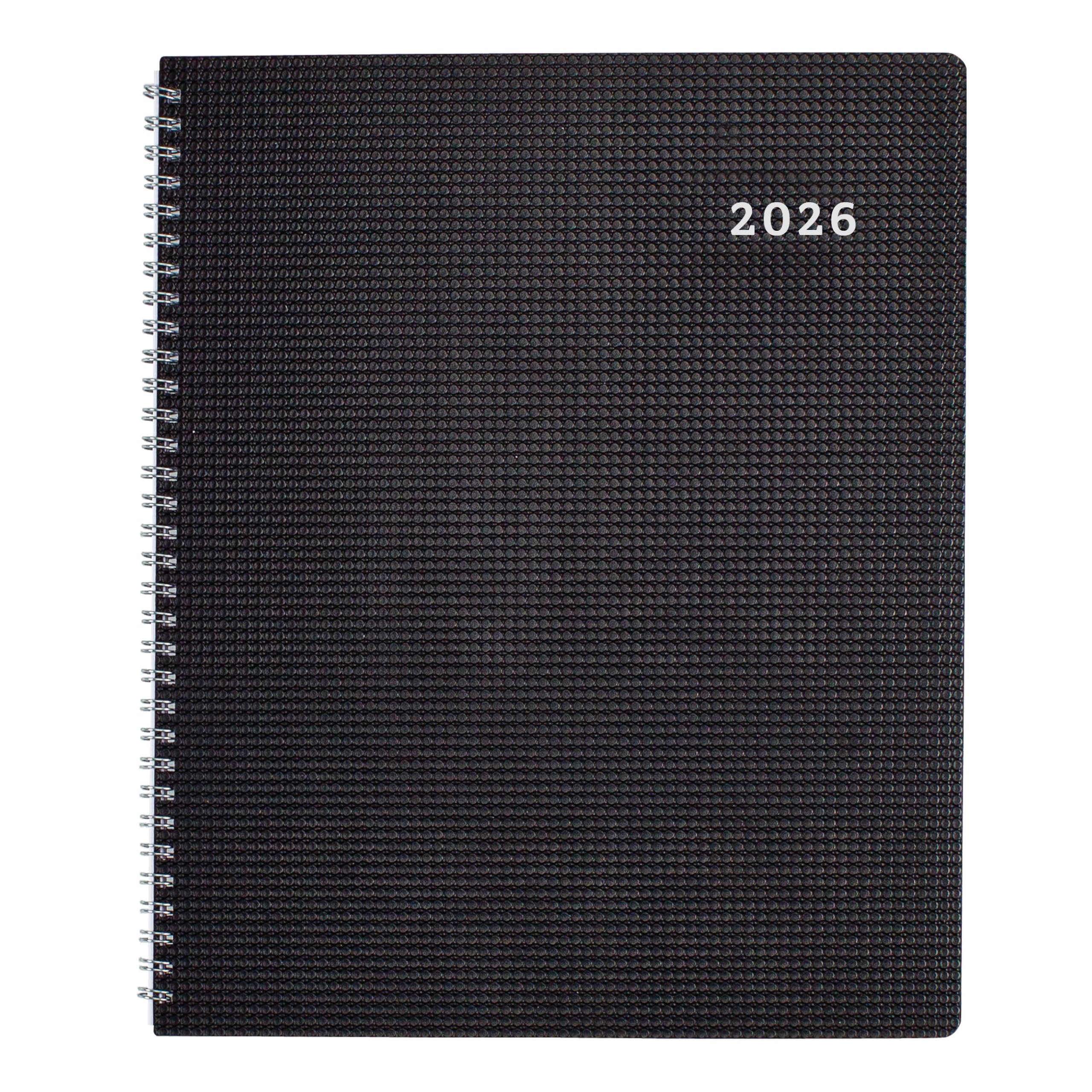 Brownline® 2026 DuraFlex Monthly Planner, 14 Months, December 2025 to January 2027, Twin-Wire Binding, 11" x 8.5", Black (CB1262V.BLK-26)
