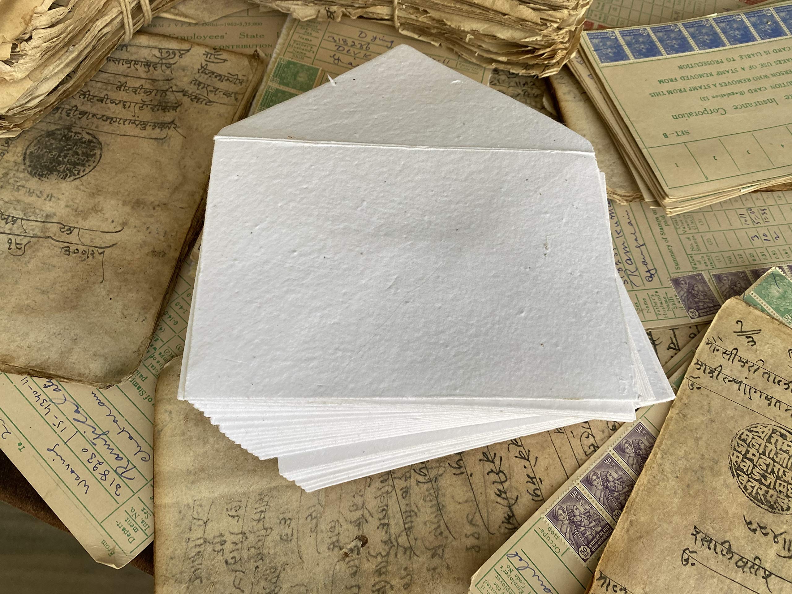 Wanderings Handmade Flower Seed Paper Envelopes – Medium 5.25 x 7.25” / 13 x 18 cm – Pack of 25 – Plantable Wildflower Seed Paper Envelopes for Invitations & Memorials – 250 GSM